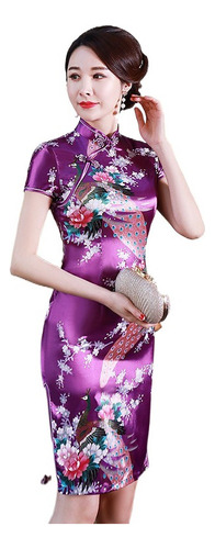 Vestido Tradicional Chino Qipao Adorno Dragones Cheongsam 2