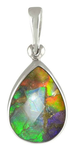 Dije De Pera De Plata Esterlina Con Doblete De Ammolita