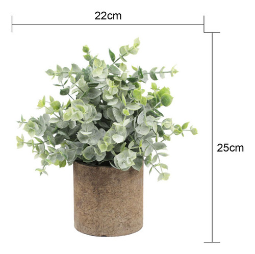 Planta Suculenta Falsa Artificial En Maceta Mini Eucalipto