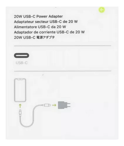 Cargador iPhone Apple Original Usb-c 20w Carga Rapida Dimm