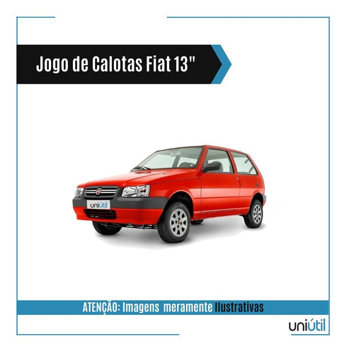 Kit 4 Jogo Calotas Aro 13 Fiat Uno Economy Way 2008/09 Prata