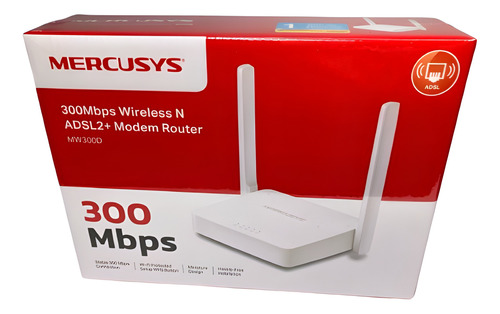 Modem Adsl2+wifi Mercusys 300 Mpbs 2 Antenas Mw300d