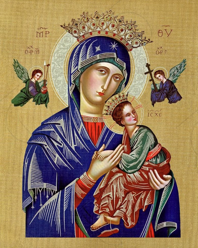 Fino Lienzo Virgen Del Perpetuo Socorro 40x50cm Giclée