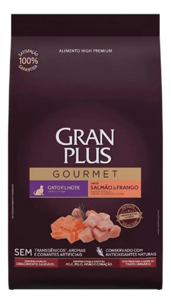 Ração Granplus Gourmet Salmão Frango Gatos Filhotes 10,1 Kg