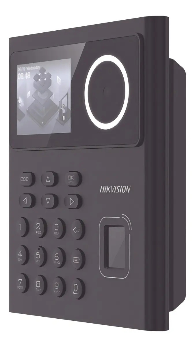 Reloj Checador Hikvision DS-K1T320MFWX-B/S Con Reconocimiento Facial, Huella Y Tarjetas Mifare, Wifi Y Batería De Respaldo Negro