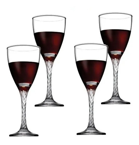 Copa Vino Tragos Vidrio Set X 4 Unid  Pasabahce Importado