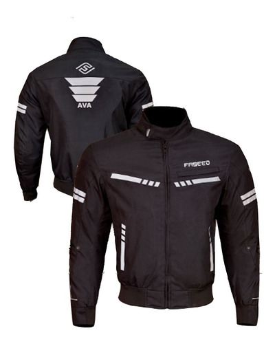 Imagen 2 de 4 de Chamarra Para Moto Fassed Ava Fjk-106 Negro Impermeable