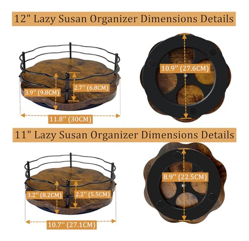Organizador Giratorio De Madera De 11 Y 12 Lazy Susan De 2