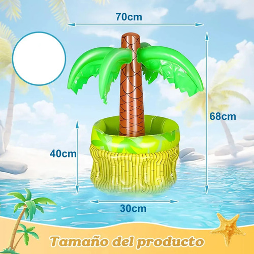 2pz Hielera Inflable Para Albercas Playa Flotadora Fiestas Verde