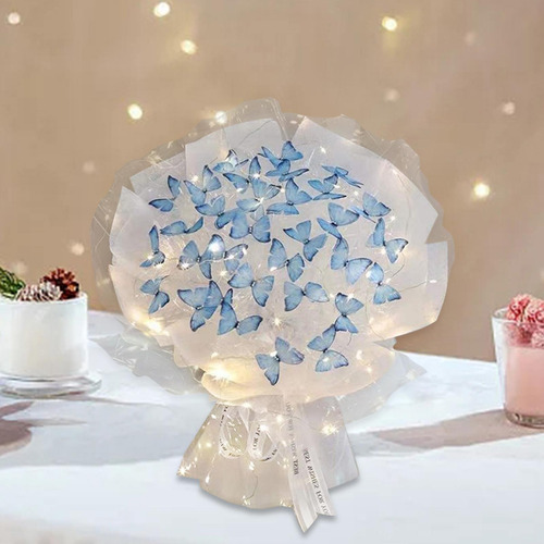 Ramo De Flores, Materiales Para Hacer Azul 52 Mariposa