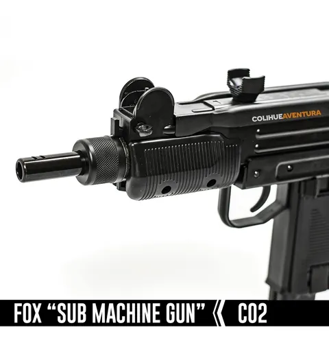 Pistola Fox Sub Machine Gun // Co2 Cal 4,5mm // Automatica // Con Culatin Rebatible // Metalica // Replica Mini Uzi