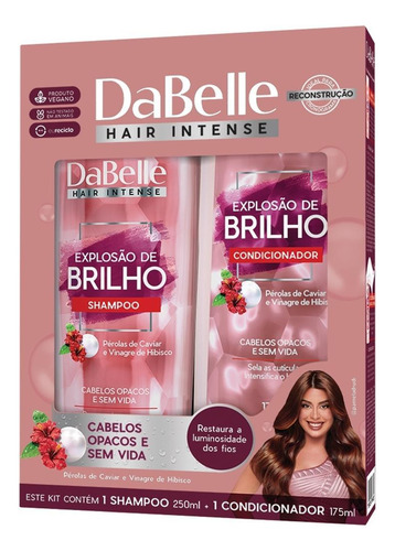 Kit Dabelle Hair Explosão De Brilho Sh 250ml + Cond 200ml