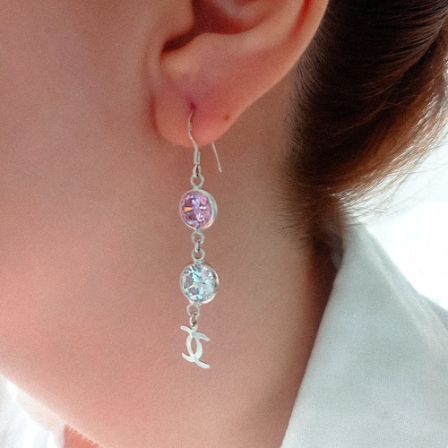 Imagen 2 de 3 de Pendientes Plata Italiana 925 Con Circonitas Modelo C