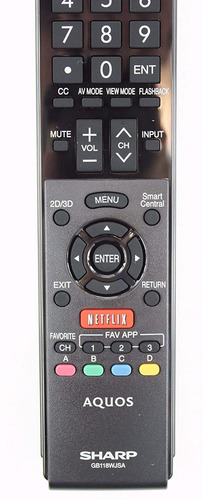 Control Remoto Para Tv Sharp Gb118wjsa Compatible (Reacondicionado)