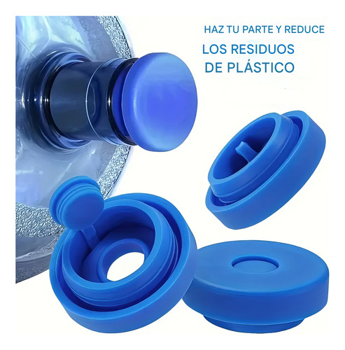 10 Tapas De Silicón Universal Para Garrafón Garrafa Botellón Azul Tapón Para Garrafón