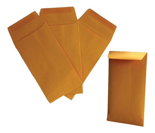 Sobre Bolsa Color Crema De Papel Solapa Engomada 500 Sobres