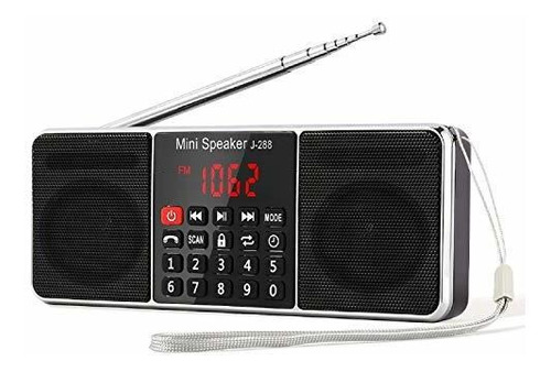 Prunus J-288 Radio Portátil Am Fm Con Aux Usb Tarjeta Tf 