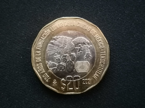 Moneda De $20 Conmemorativa 700 Años De La Fundación Lunar