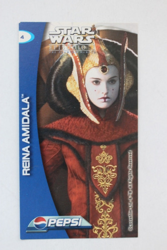 1999 Ultra Pepsi Cards #4 Reina Amidala Star Wars Álbum