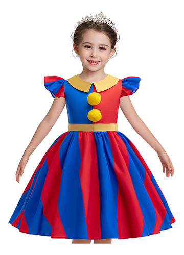 Vestido Infantil Digital Circus Pomni Halloween Cosplay