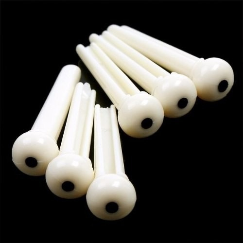 Imagem 3 de 6 de Kit 6 Pinos Rastilho Nut Pestana Violão Pino Branco Ou Preto