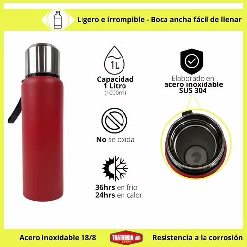 Botella Térmica Deportiva Frio Calor 1 Litro Acero Inoxidab