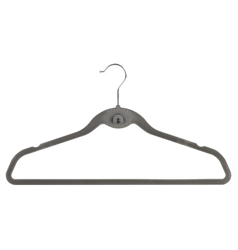 Imagem 4 de 8 de 50 Cabides Slim Finos Veludo Antideslizantes Cinzas Begônia