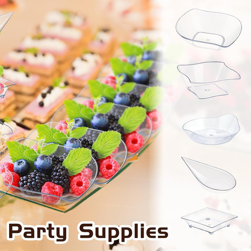 Tessco El Juego De 100 Platos Desechables De Plástico Transp