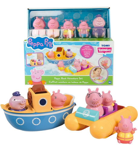 Tomy Toomies Peppa Pig Bath Toys Peppas Boat Adventure Bath 