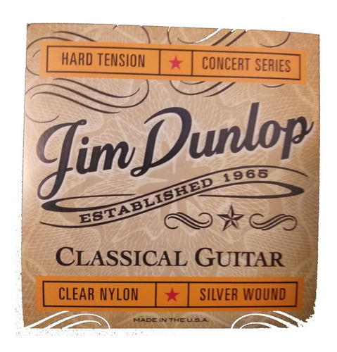 Imagen 1 de 2 de Cuerdas Guitarra Clásica Jim Dunlop Hard Tension , Concierto