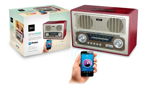 Radio Retro 1950s Mlab Recargable Bt/usb/fm Burdeo Vintage