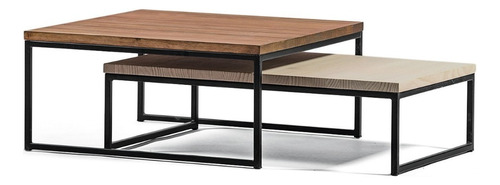 Mesa De Centro Duo Wood Color Marrón