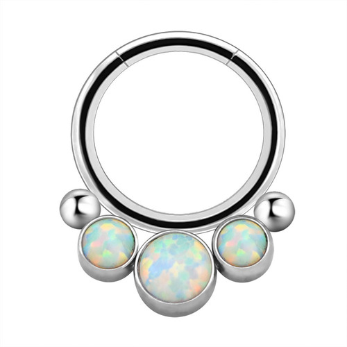 Imagen 1 de 2 de Septum Clicker Titanio Modelo 3 Opal Piercing Argentina ®