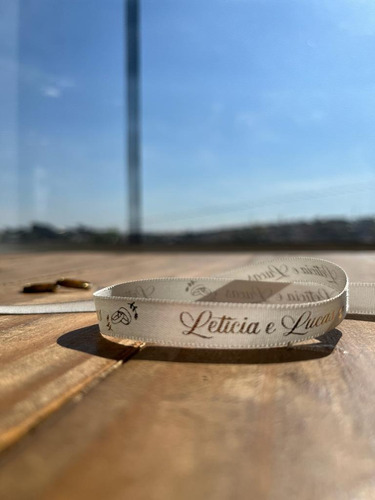 Fita De Cetim Personalizada Para Bem Casado 10mm - 50 Metros
