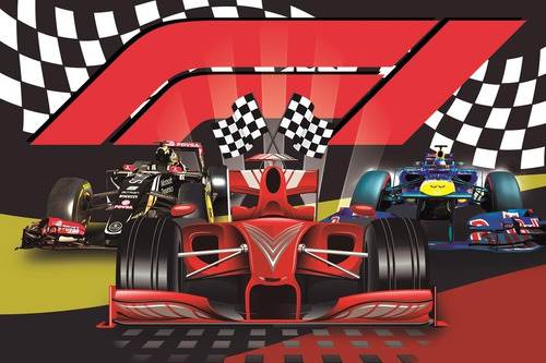 Painel Festa Infantil Formula 1 Corrida Carros 1,80x1,20
