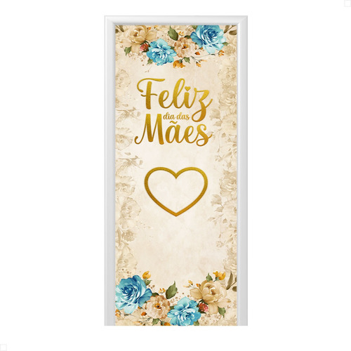 Capa De Porta Decoração Festa Tecido Com Elástico 0,85x2,10m Cor Dia Das Mães