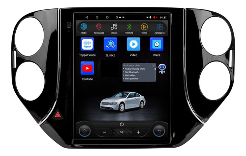 Multimidia Tesla Tiguan 12/17 Android 2gb Carplay 9.7p Voz