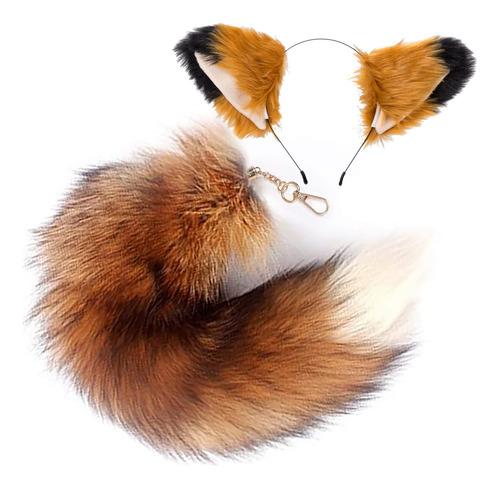 Yxcfewd Fox Ears And Tail Set For Kids Fluffy Fox Tail Cospl