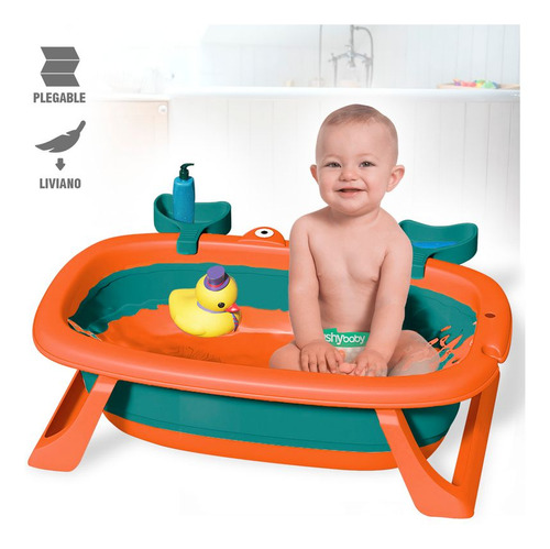 Bañera Plegable Para Bebés Tipo Cangrejo Portátil Cesta Ropa