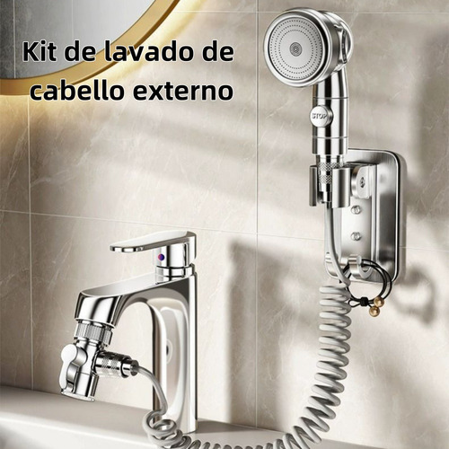 Regadera Ducha Acero Inoxidable Grifo Kit Para Lavar Cabello