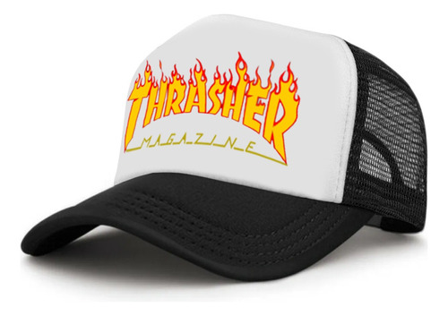 Gorra Thrasher Magazine Fuego De Malla Ajustable Corona Alta