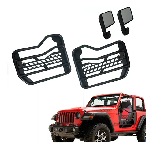 2 Puertas Tubulares, Espejos Para Jeep Wrangler Jl 2018-2022