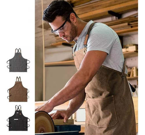 Delantal Cocina Parrillero Tela Cotton Fabric Impermeable