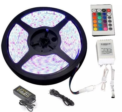 Kit Tira Led 5050 Rgb Rollo 5 Metros Completo Caj Itelsistem