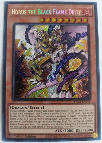 Horus The Black Flame Deity - Secret Rare    Phni