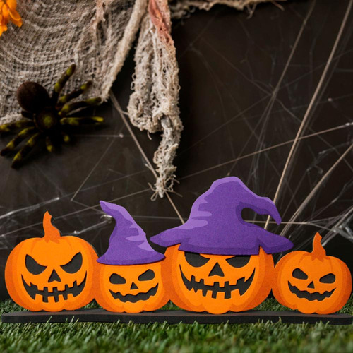 Enfeite Halloween Abóboras Jack O Lantern Em Eva Realista