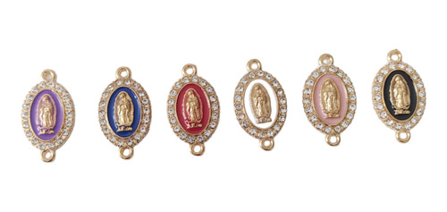 Pack 6 Dijes Colgantes Virgen De Guadalupe Para Bisutería