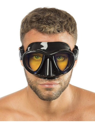 Visor Cressi Metis Yellow Lenses Para Buceo Negro
