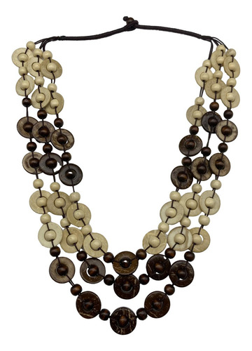 Collar Bohemio Multicolor Collar De Cuentas De Cafe Blanco