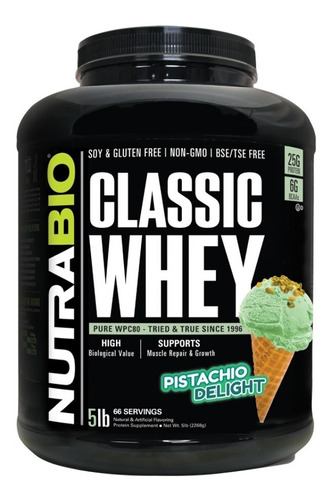 Classic Whey 100% Protein Pure - Nutrabio- 5 Lbs 
